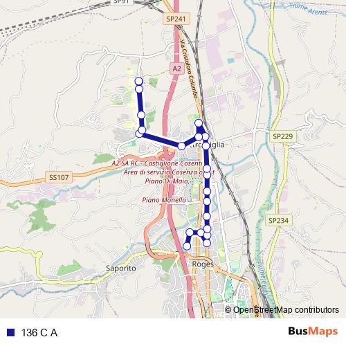 136 C A bus Line Map