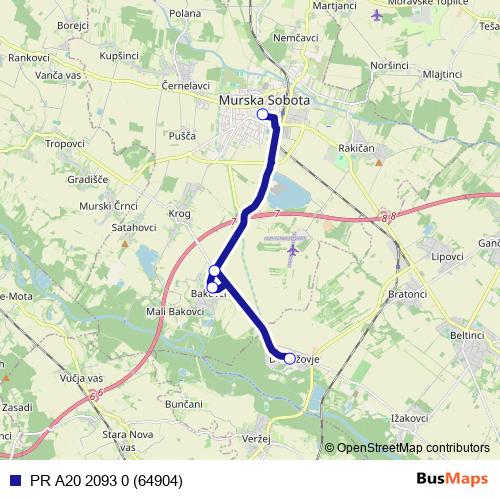 PR A20 2093 0 (64904) bus Line Map