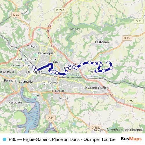 P30 bus Line Map