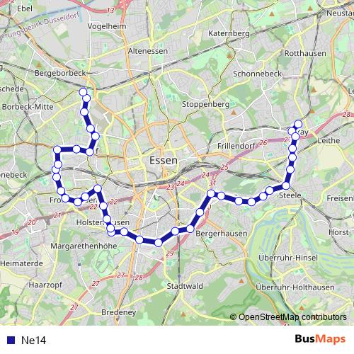 Ne14 bus Line Map