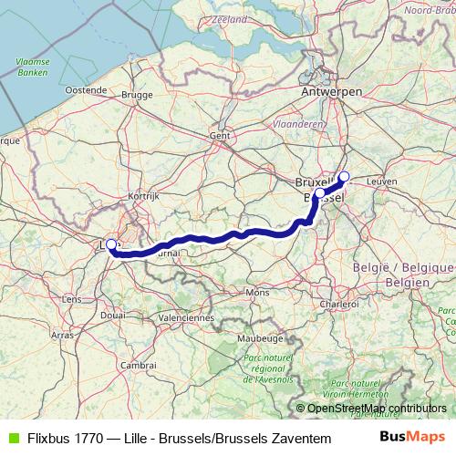 Flixbus 1770 bus Line Map