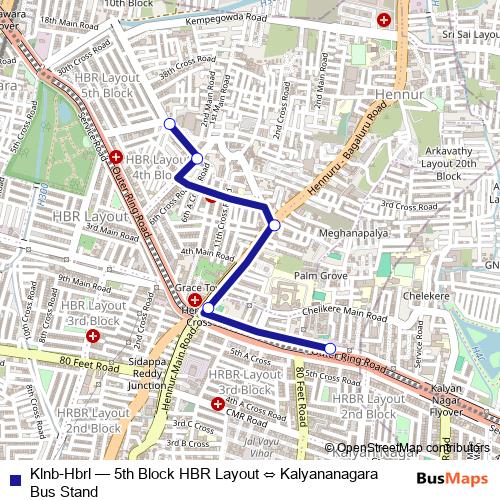 Klnb-Hbrl bus Line Map
