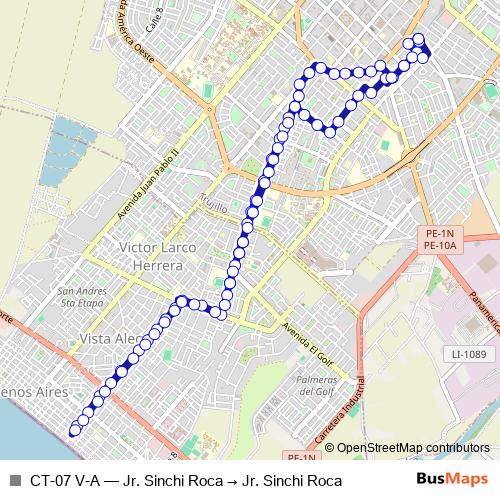 CT-07 V-A bus Line Map