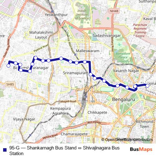 95-G bus Line Map