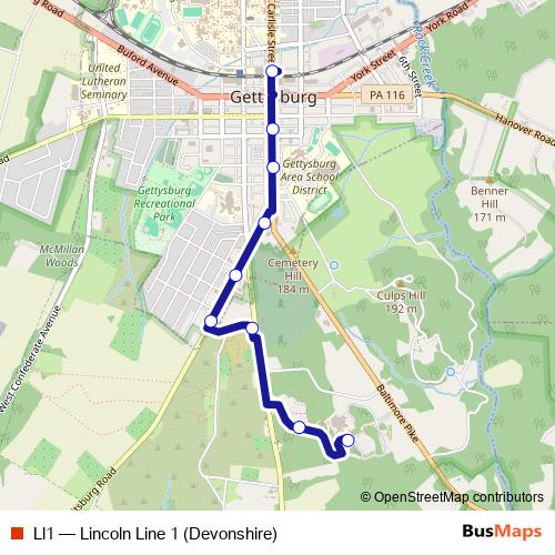 Ll1 bus Line Map