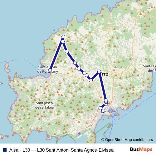 Alsa - L30 bus Line Map