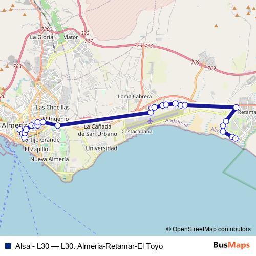 Alsa - L30 bus Line Map