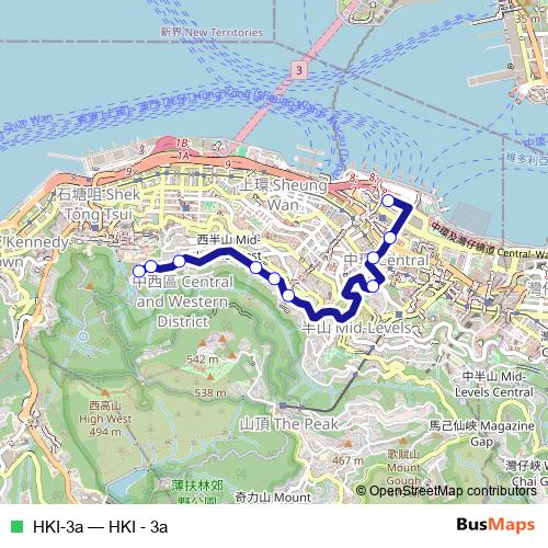 HKI-3a bus Line Map