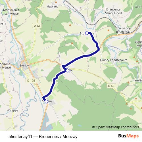 55estenay11 bus Line Map