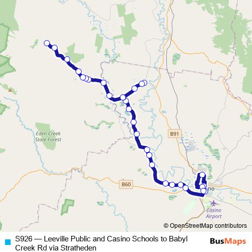 S926 bus Line Map