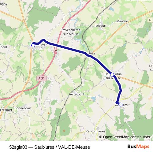 52sgla03 bus Line Map