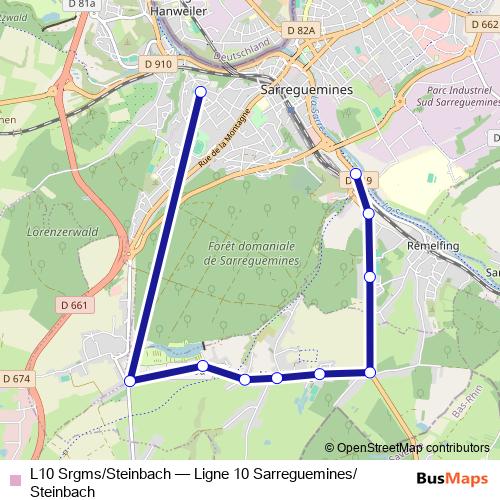 L10 Srgms/Steinbach bus Line Map