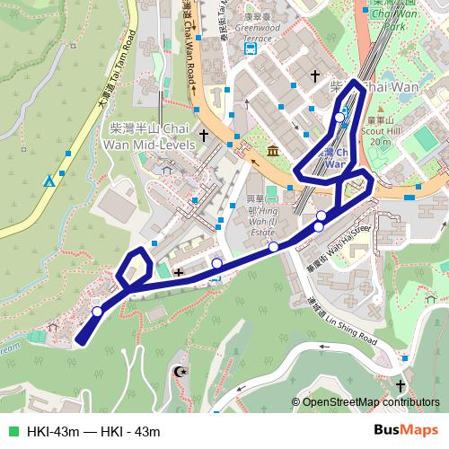HKI-43m bus Line Map