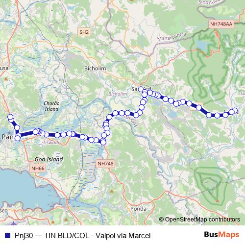 Pnj30 bus Line Map