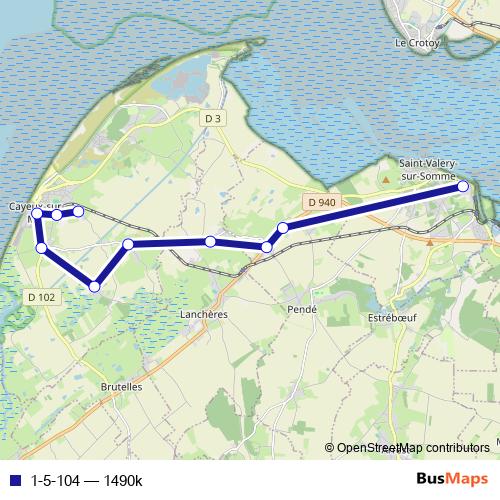 1-5-104 bus Line Map