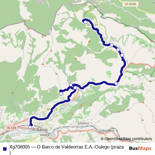 Xg708005 bus Line Map