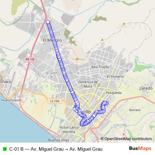 C-01 B bus Line Map