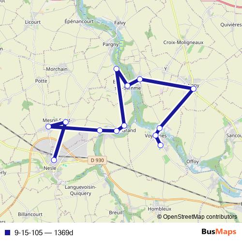 9-15-105 bus Line Map