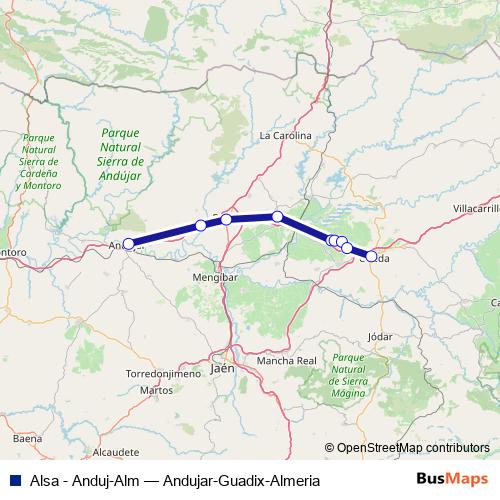 Alsa - Anduj-Alm bus Line Map