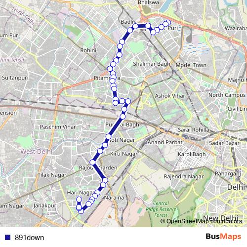 891down bus Line Map