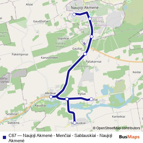 C67 bus Line Map