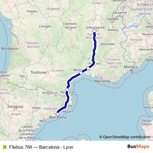 Flixbus 788 bus Line Map