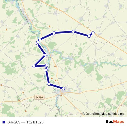 8-6-209 bus Line Map