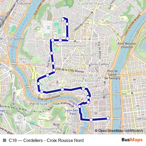 C18 trolleybus Line Map