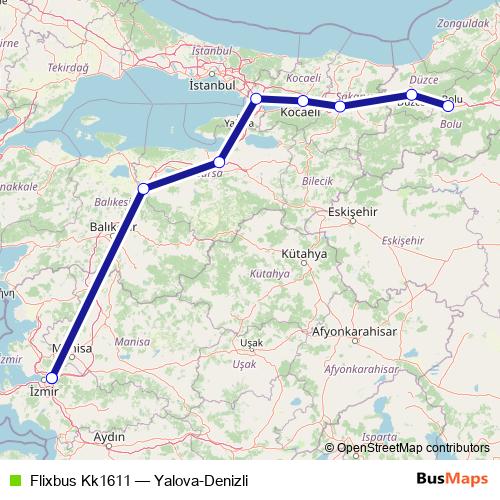 Flixbus Kk1611 bus Line Map