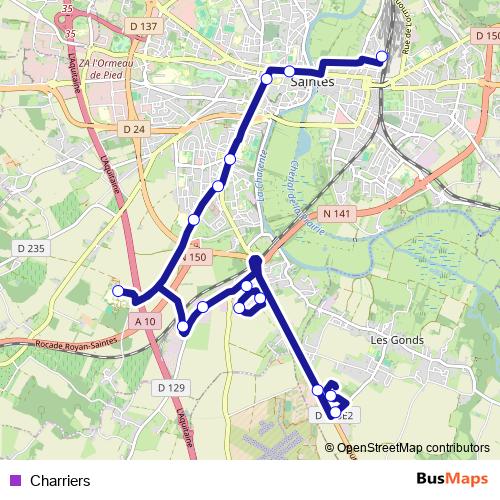 Charriers bus Line Map
