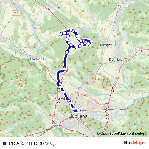 PR A15 2113 5 (62307) bus Line Map