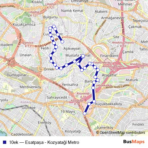 10ek bus Line Map