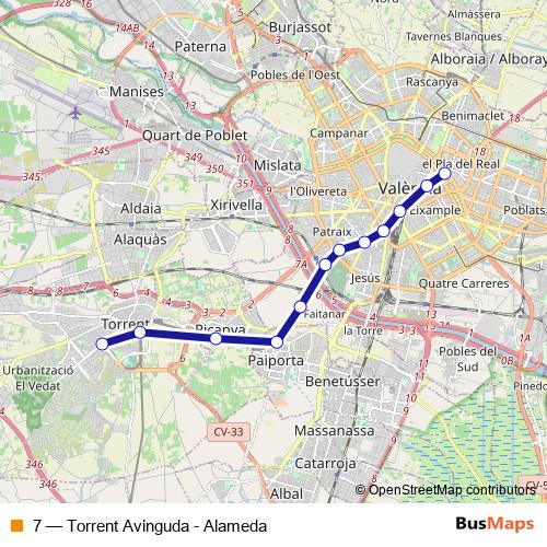 7 metro Line Map