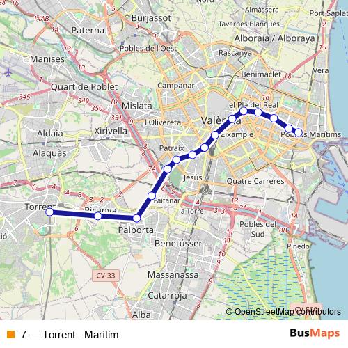 7 metro Line Map