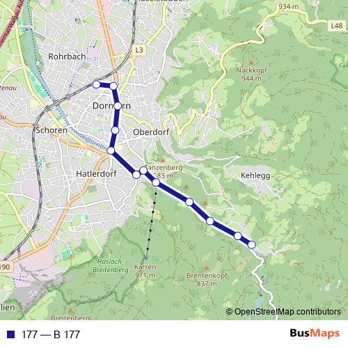 177 bus Line Map