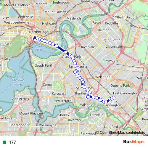 177 bus Line Map