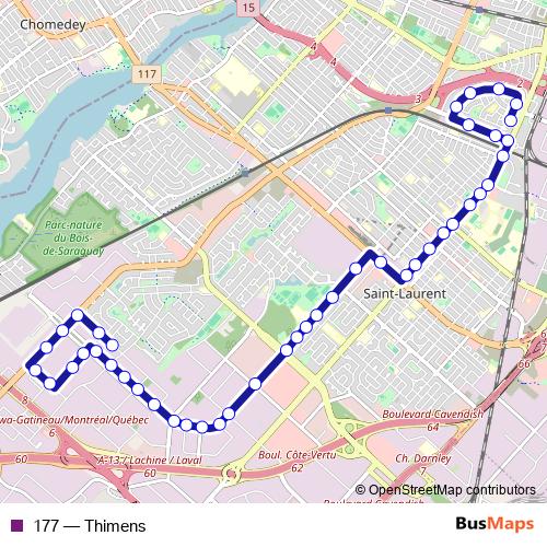 177 bus Line Map