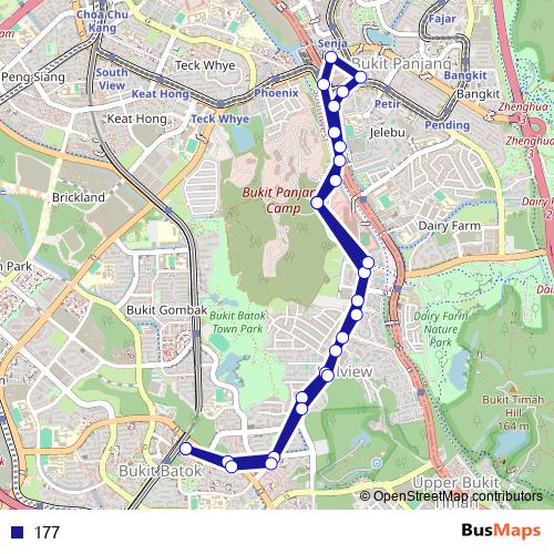 177 bus Line Map