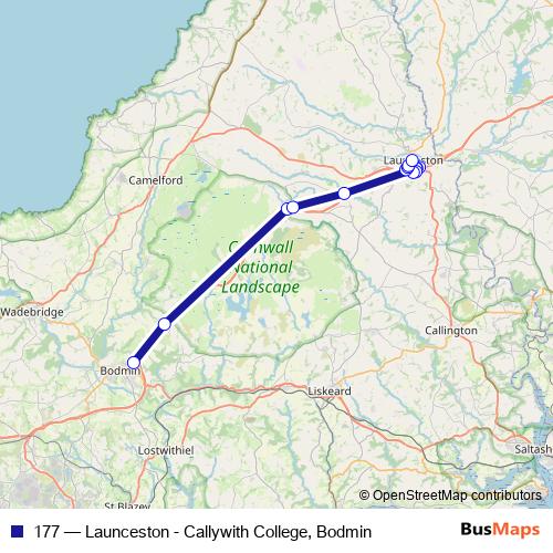 177 bus Line Map