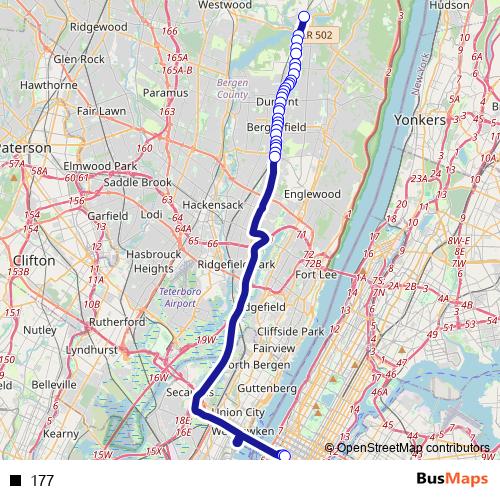 177 bus Line Map