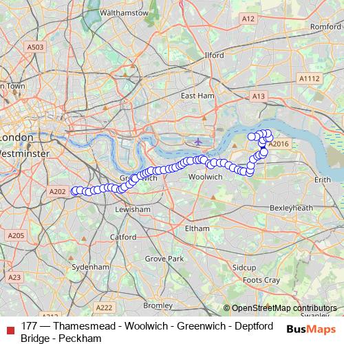 177 bus Line Map