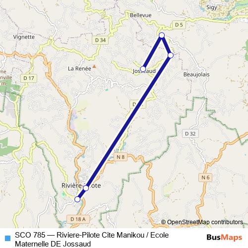 SCO 785 bus Line Map