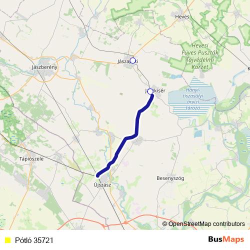Pótló 35721 bus Line Map