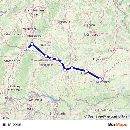 IC 2268 rail Line Map