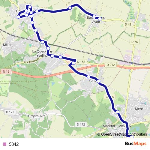 5342 bus Line Map