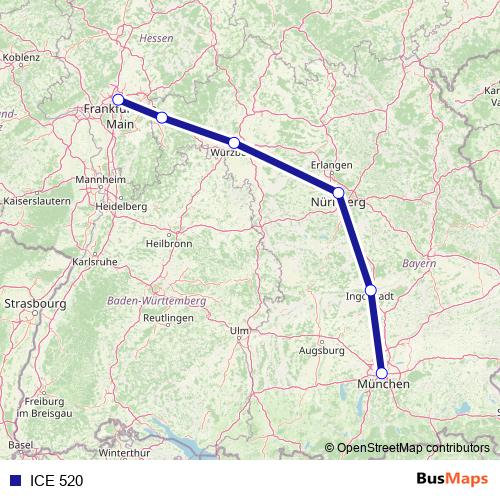 ICE 520 rail Line Map