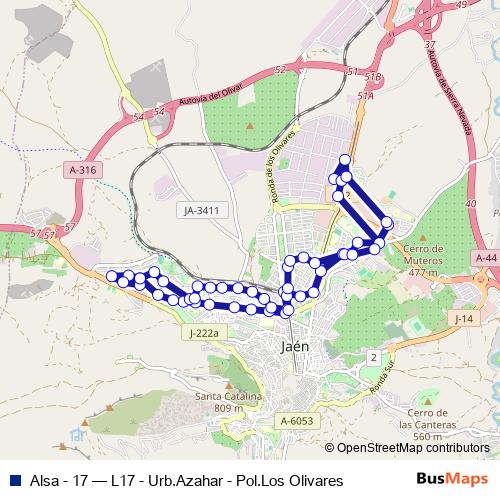 Alsa - 17 bus Line Map
