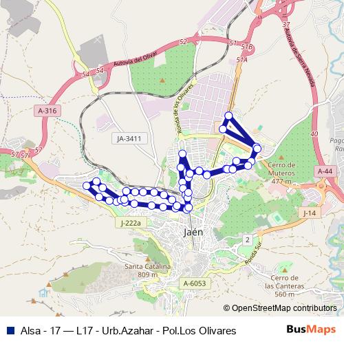 Alsa - 17 bus Line Map