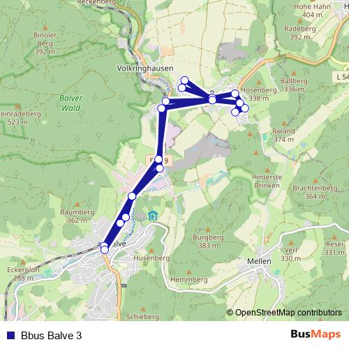 Bbus Balve 3 bus Line Map