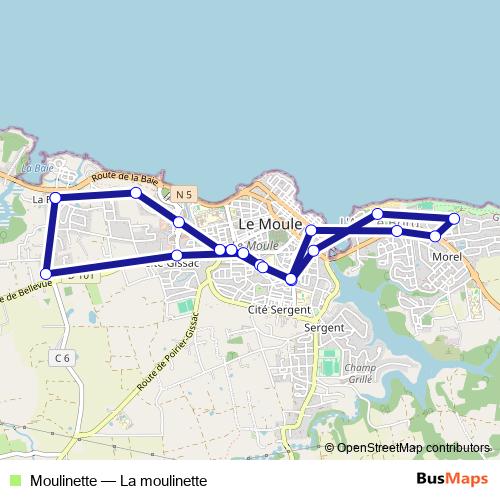 Moulinette bus Line Map